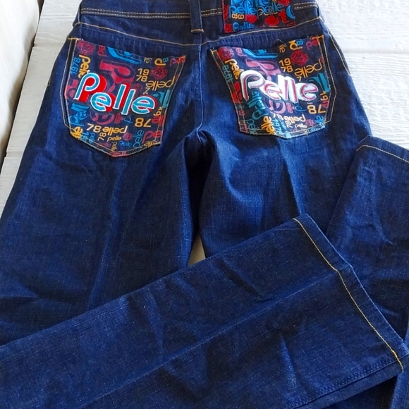 Pelle Pelle Mens Colorful Denim Jeans Size 16 Straight Leg - Picture 3 of 8